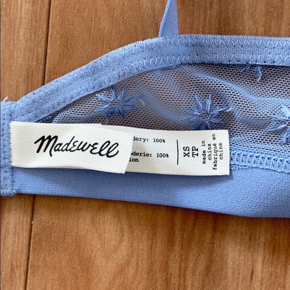 Madewell Embroidered Mesh Ruffle Eden Bralette. - Picture 4 of 8
